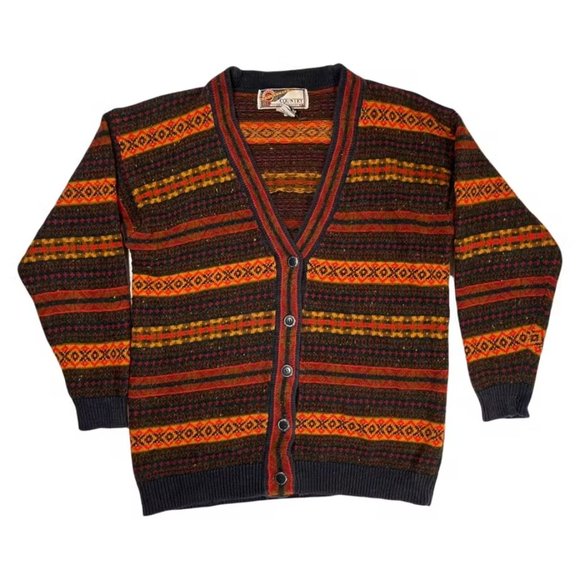 Vintage Striped Knit Cardigan